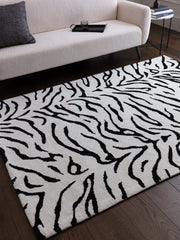Atmacha Home & Living Rug Wilder Tiger Mono Rug – Contemporary Black & Grey Animal Print Rug