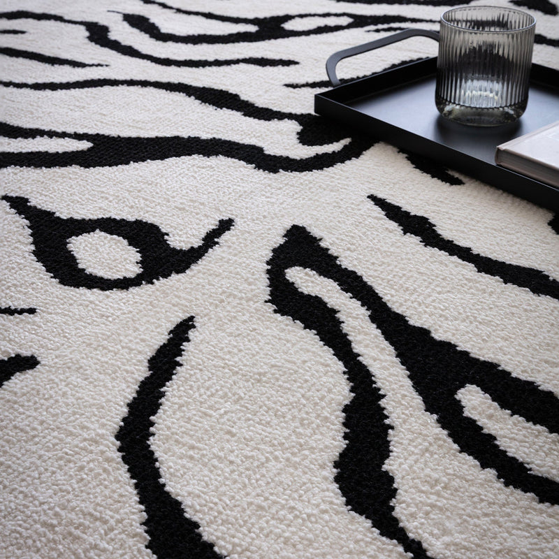 Atmacha Home & Living Rug Wilder Tiger Mono Rug – Contemporary Black & Grey Animal Print Rug