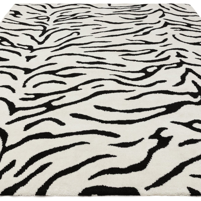 Atmacha Home & Living Rug Wilder Tiger Mono Rug – Contemporary Black & Grey Animal Print Rug