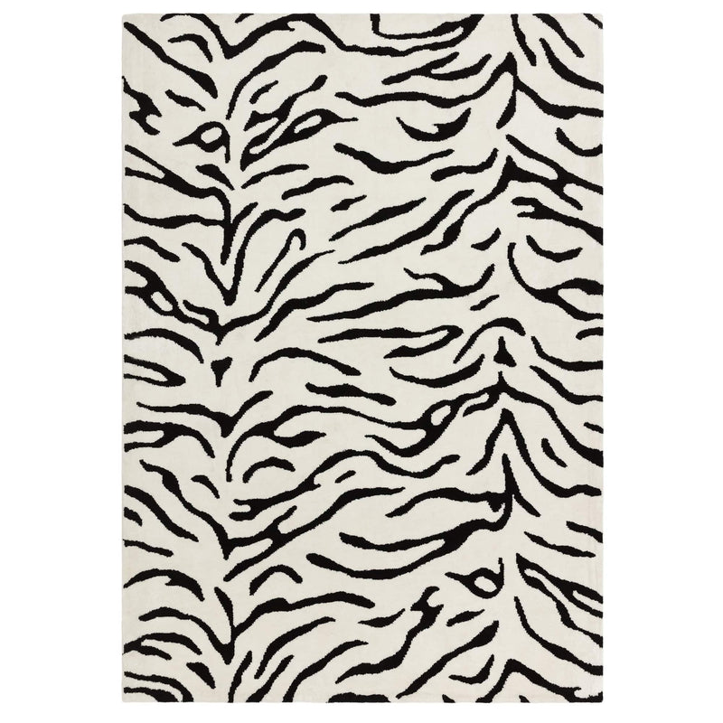 Atmacha Home & Living Rug Wilder Tiger Mono Rug – Contemporary Black & Grey Animal Print Rug