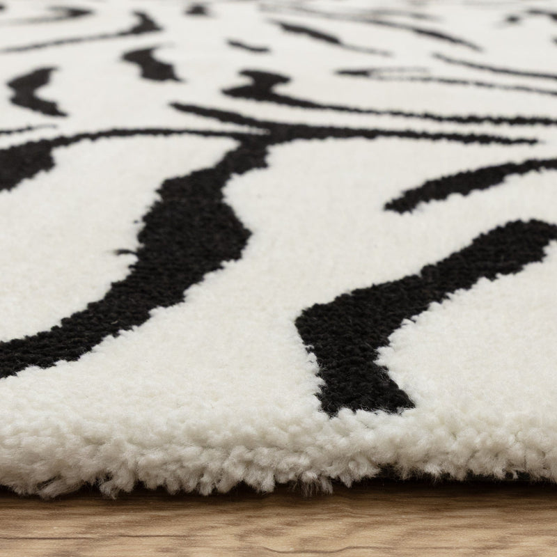 Atmacha Home & Living Rug Wilder Tiger Mono Rug – Contemporary Black & Grey Animal Print Rug