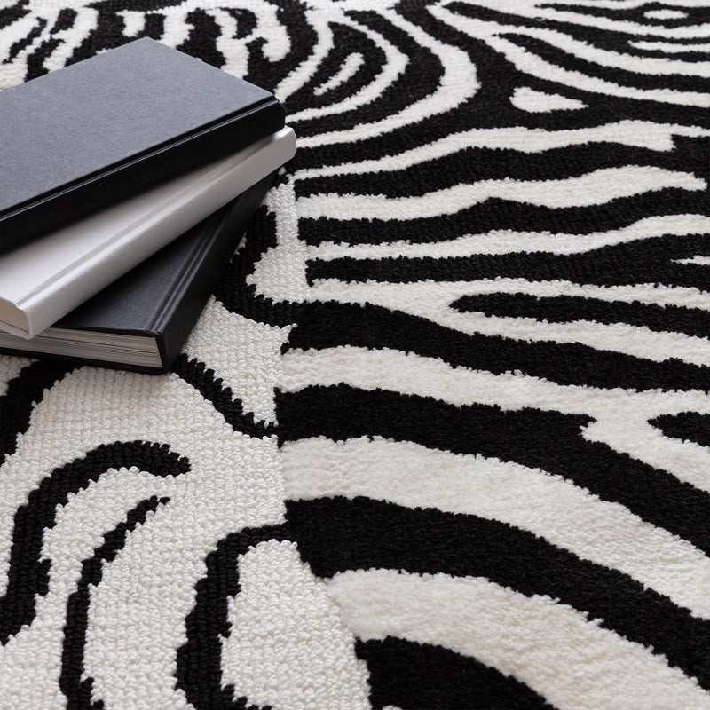 Atmacha Home & Living Rug Wilder Zebra Mono Rug – Black & White Modern Animal Print Rug