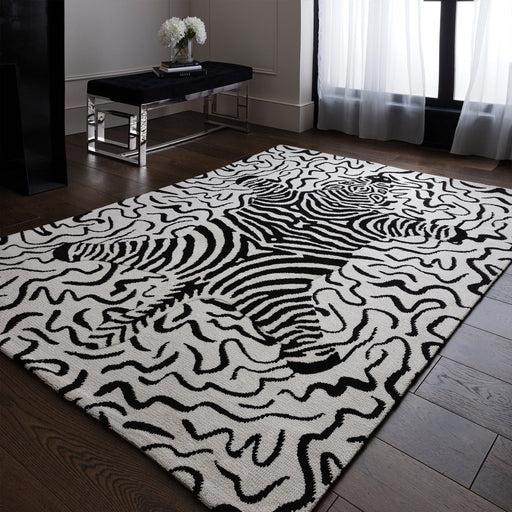 Atmacha Home & Living Rug Wilder Zebra Mono Rug – Black & White Modern Animal Print Rug