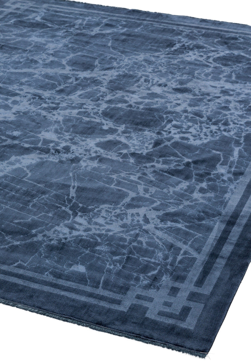 Atmacha Home & Living Rug Zehraya ZE02 Ink Blue Border Abstract Rug