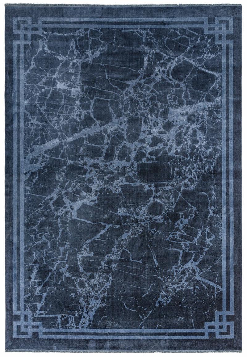 Atmacha Home & Living Rug Zehraya ZE02 Ink Blue Border Abstract Rug