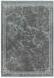 Atmacha Home & Living Rug Zehraya ZE04 Silver Border Abstract Rug