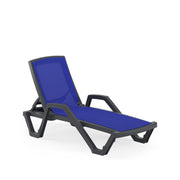 Atmacha Home & Living Sun Lounger Anthracite / Dark Blue E-3045211 MARE | with armrest Sun Lounger