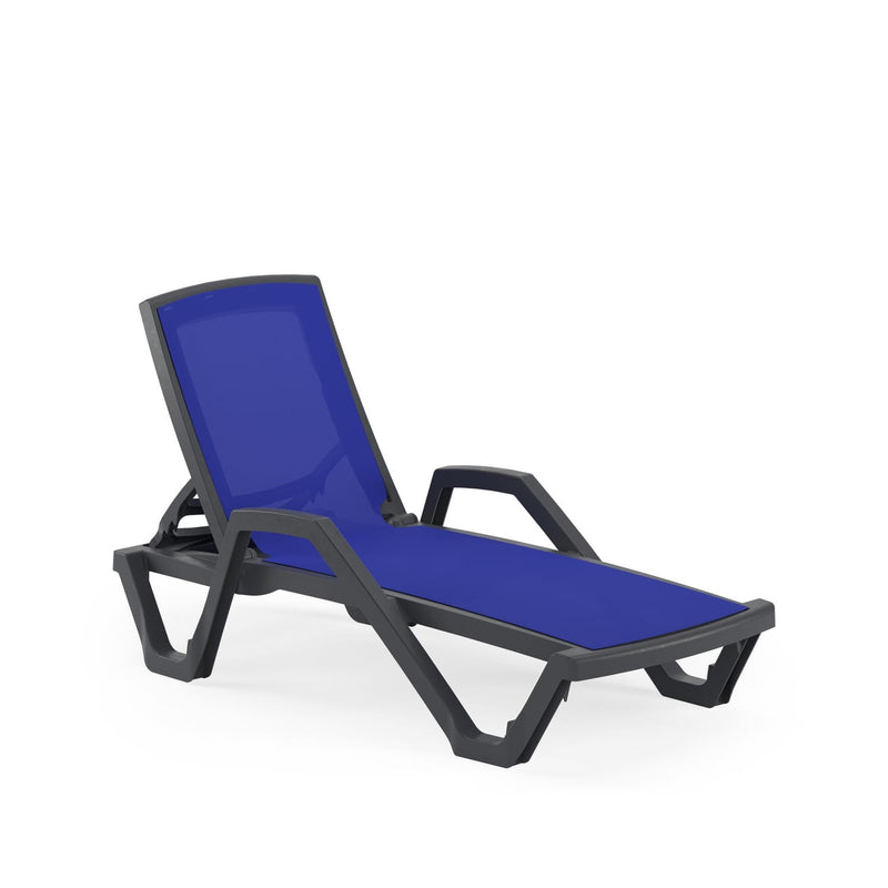Atmacha Home & Living Sun Lounger Anthracite / Dark Blue E-3045211 MARE | with armrest Sun Lounger