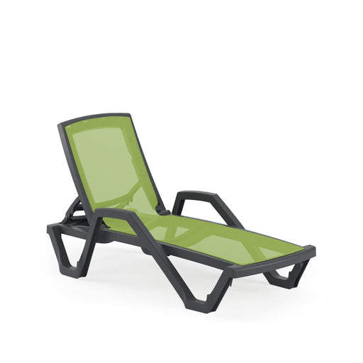 Atmacha Home & Living Sun Lounger Anthracite / Green 3045471 MARE | with armrest Sun Lounger