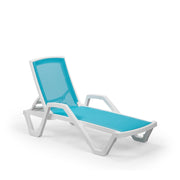Atmacha Home & Living Sun Lounger Ivory White / Blue (turquoise) E-3045213 MARE | with armrest Sun Lounger