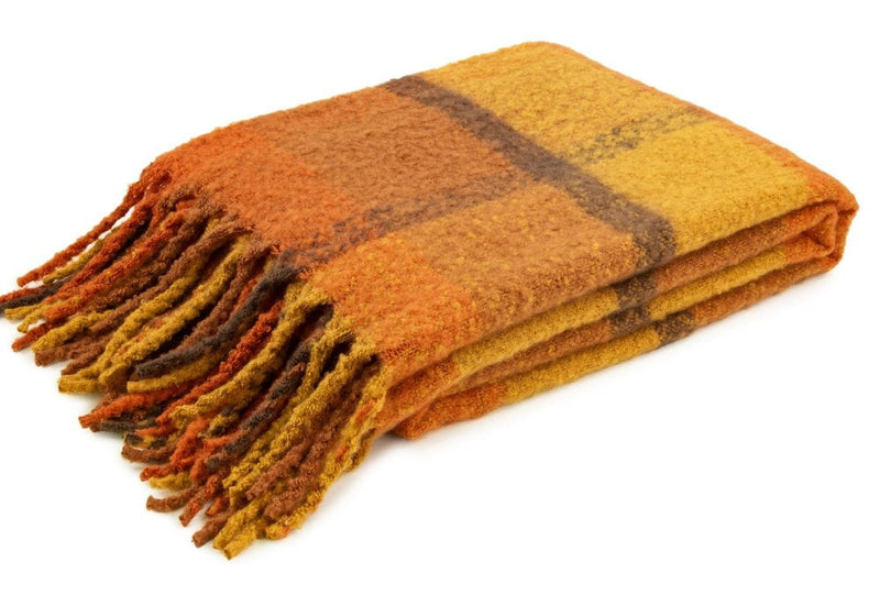 Atmacha Home & Living Throw 130x170 cm / Assorted FAUX MOHAIR THROW RUSTIC PLAID 130x170 cm