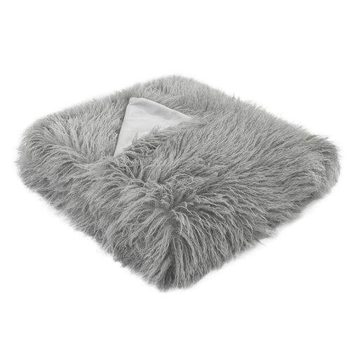 Atmacha Home & Living Throw 130x170 cm / Grey TEXTURED FAUX MONGOLIAN THROW GREY / 130x170 cm