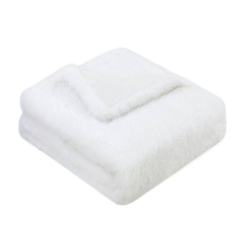 Atmacha Home & Living Throw 130x170 cm / Ivory LONG HAIR FAUX  FUR THROW IVORY / 130x170 cm