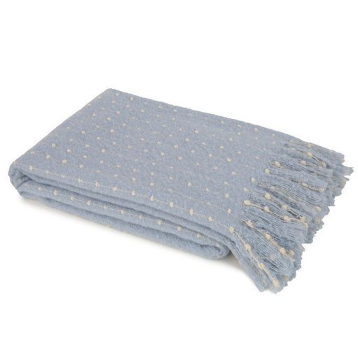 Atmacha Home & Living Throw 130x180 cm / Blue BLUE RAISE DOT LINE THROW ON FAUX MOHAIR 130 Blue / 130x180 cm