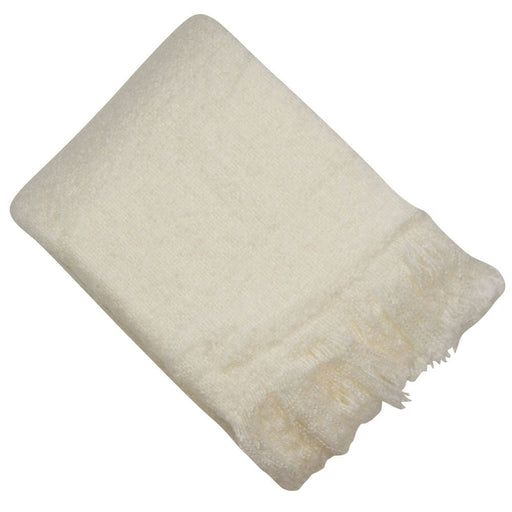 Atmacha Home & Living Throw 130x180 cm / Ivory FAUX THICK MOHAIR THROW IVORY / 130x180 cm