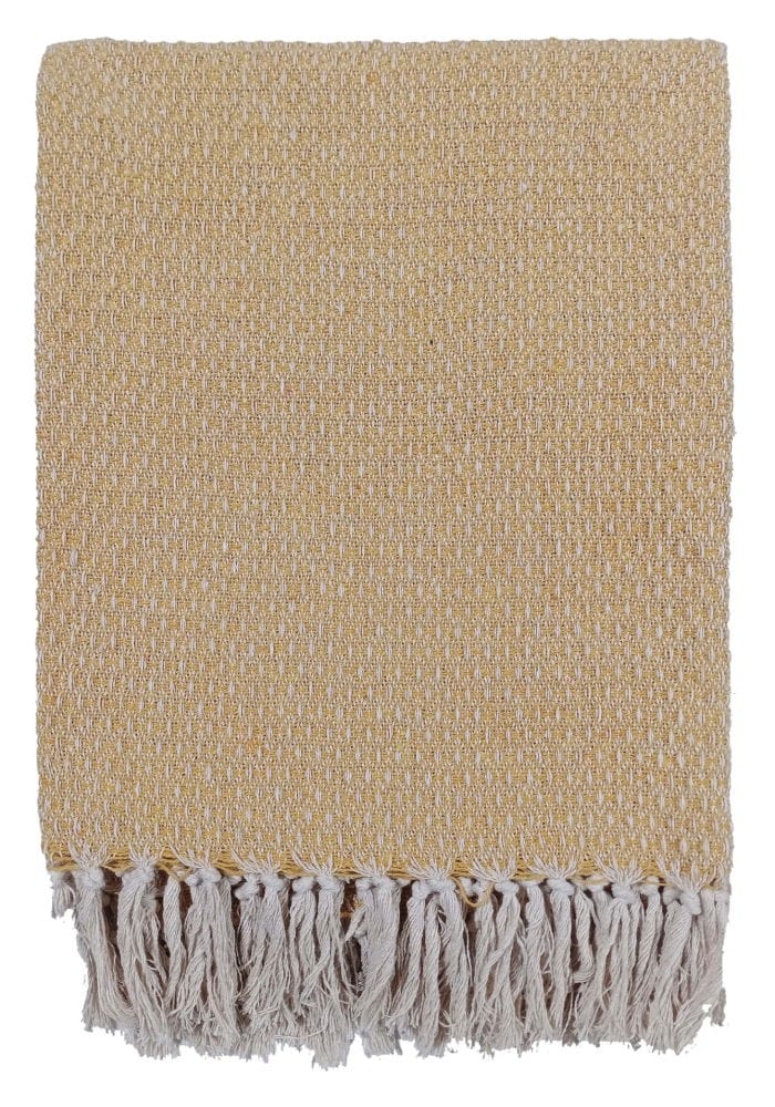 Atmacha Home & Living Throw 130x180 cm / Mustard DOT DESIGNPATTERN RECYCLED YARN MUSTARD 130 X Mustard / 130x180 cm