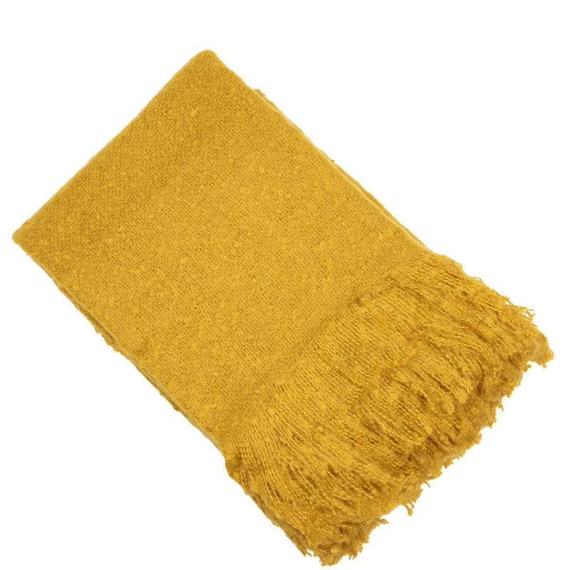 Atmacha Home & Living Throw 130x180 cm / Mustard FAUX THICK MOHAIR THROW MUSTARD / 130x180 cm