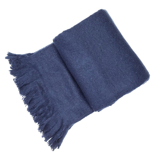 Atmacha Home & Living Throw 130x180 cm / Navy NAVY THICK FAUX MOHAIR Navy / 130x180 cm