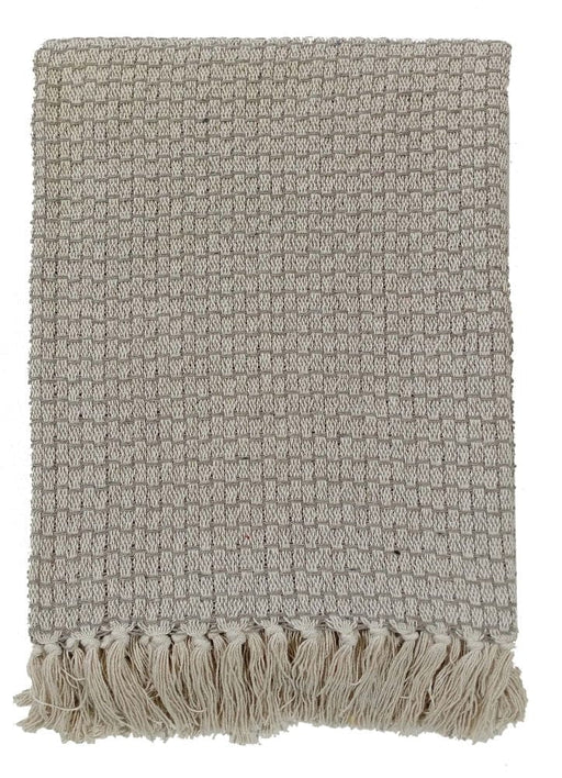 Atmacha Home & Living Throw 130x180 cm / Silver BASKET WEAVE PATTERN,RECYCLED YARN SILVER 10X Silver / 130x180 cm