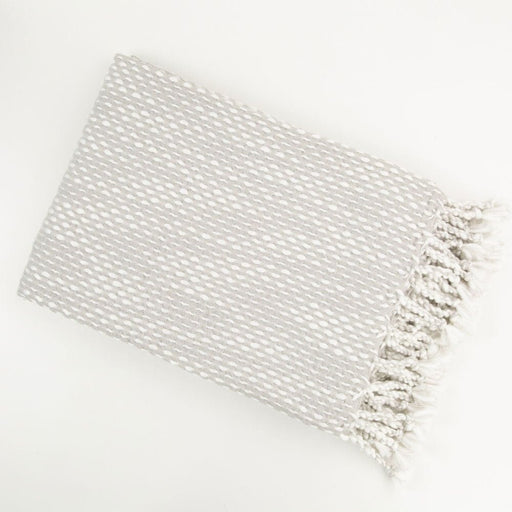 Atmacha Home & Living Throw 130x180 cm / Silver RAINDROP EFFECT THROW IVORY/SILVER / 130x180 cm