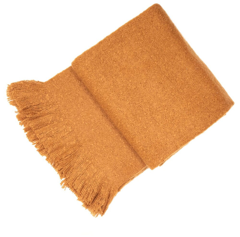 Atmacha Home & Living Throw 130x180 cm / Tan TAN THICK FAUX MOHAIR Tan / 130x180 cm