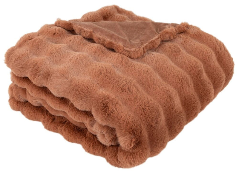 Atmacha Home & Living Throw 150x200 cm / Assorted SOFT  BUBBLE THR IN FAUX RABBIT ORANGE150 X 200 150x200 cm