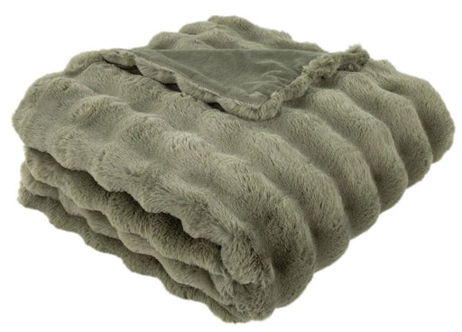 Atmacha Home & Living Throw 150x200 cm / Assorted SOFT  BUBBLE THR IN FAUX RABBIT SAGE150 X 200 150x200 cm
