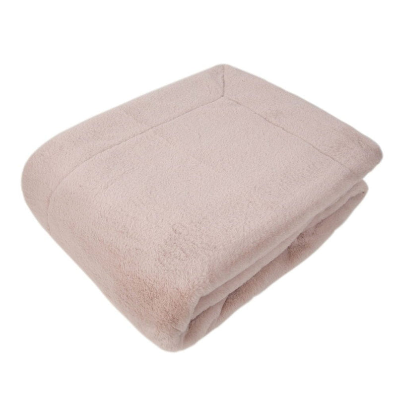 Atmacha Home & Living Throw 150x200 cm / Pink FAUX RABBIT THROW  PALE PINK / 150x200 cm