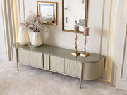 Atmacha Home & Living TV Unit TV Stand / Antique Brass / Beige & Grey Sage TV Stand