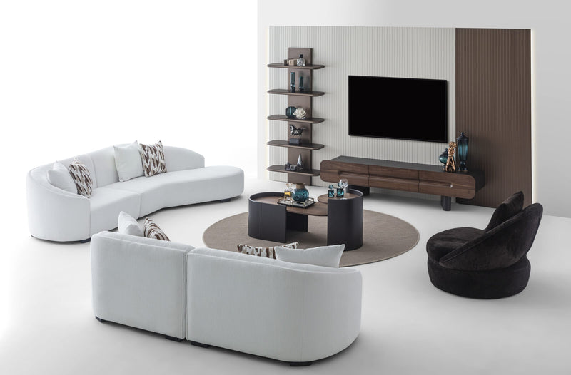Atmacha Home & Living TV Units Walnut – Bottom Cabinet Only (Without Wall Panel) Altair TV Unit