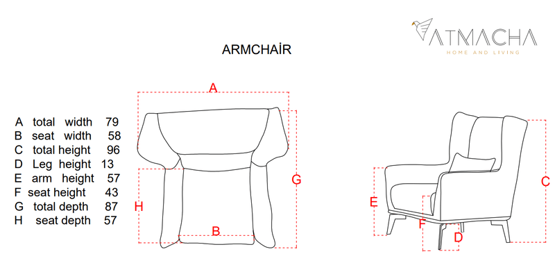 Atmacha - Home and Living Armchair Denis Armchair