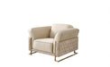 Atmacha Home And Living Armchair Single Chair / Cream / Gold Ravenna Armchair / Single (Selimoglu)