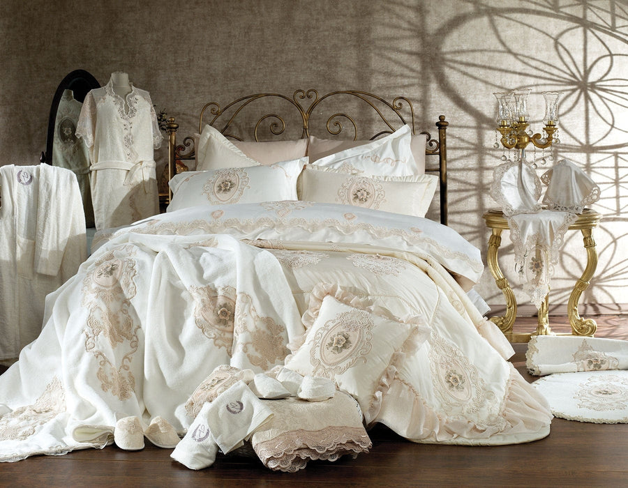 Atmacha Home And Living Bedding Set Cream Floransa 11 Piece Bedding Set