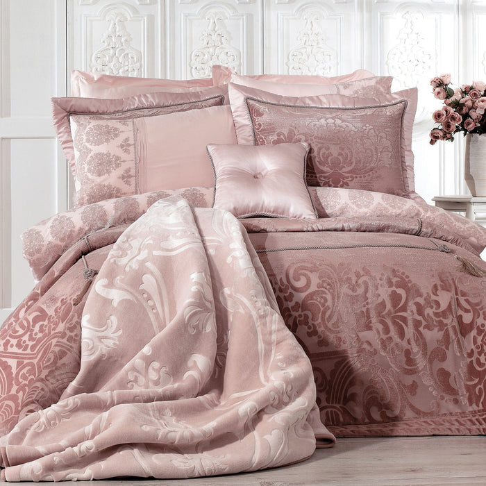 Atmacha Home And Living Bedding Set Powder Pink Lucian 11 Piece Bedding Set