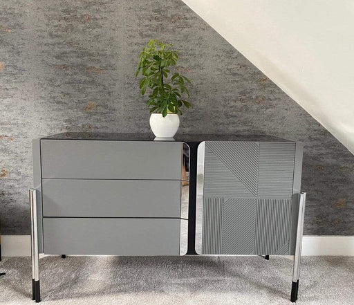 Atmacha - Home and Living Chest Of Drawers Chest Of Drawers / Grey / Chrome Elite Chest Of Drawers