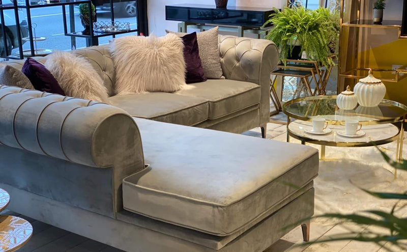 Atmacha Home And Living Corner Sofa Modern Chesterfield Corner Sofa