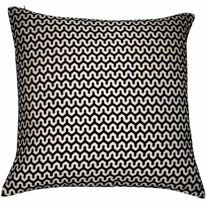 Atmacha Home And Living Cushion CUT VELVET WAVE BLACK Cushion 56 x 56