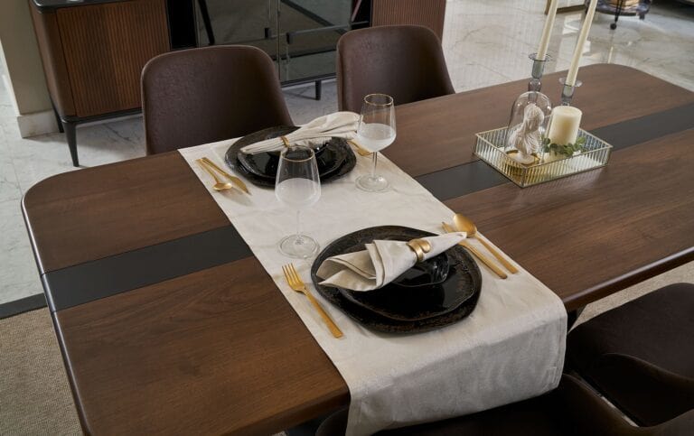 Atmacha Home And Living Dining Room Set Dining Table With 6 Chairs & Sideboard With Mirror Amelia Dining Room Set | Dining Table & 6 Chairs & Sideboard & Mirror