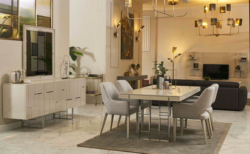 Atmacha - Home and Living Dining Room Set New Chelsea Dining Room Set | Dining Table  & 6 Chairs & Sideboard & Mirror