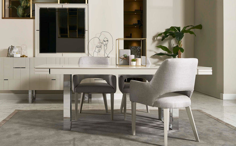 Atmacha - Home and Living Dining Room Set New Chelsea Dining Room Set | Dining Table  & 6 Chairs & Sideboard & Mirror