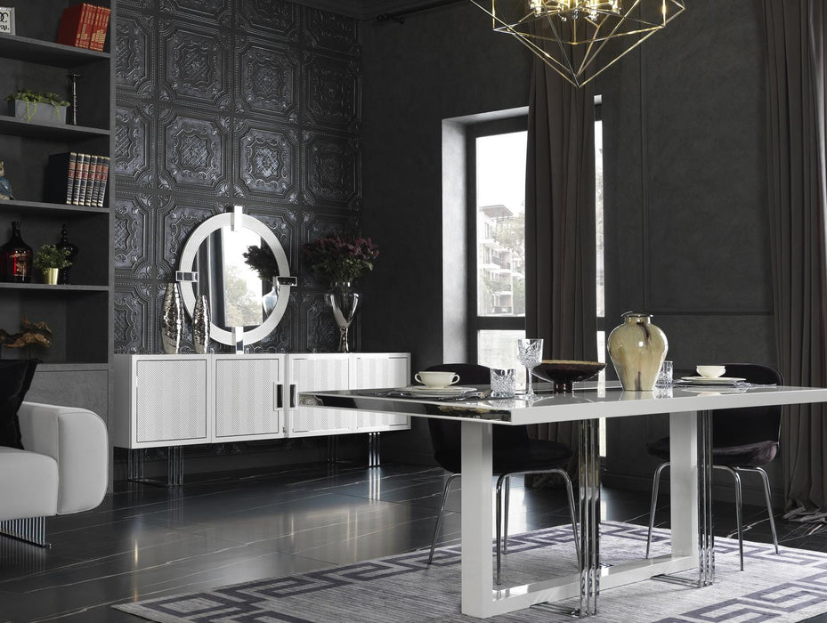 Atmacha - Home and Living Dining Room Set Porto Dining Room Set | Dining Table With 6 Chairs & Sideboard & Mirror