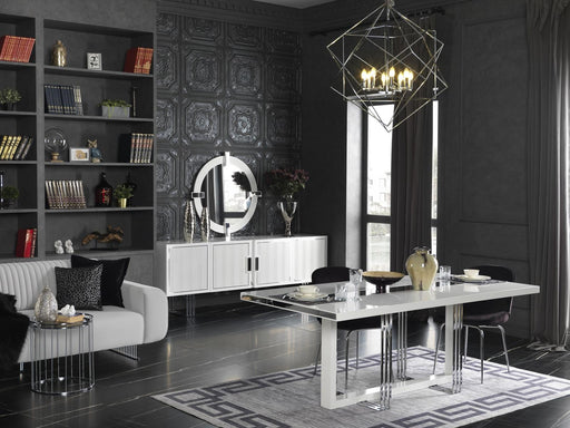 Atmacha - Home and Living Dining Room Set Porto Dining Room Set | Dining Table With 6 Chairs & Sideboard & Mirror