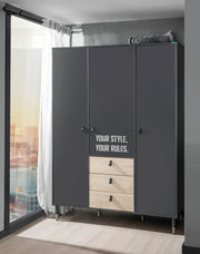 Atmacha Home And Living Kids Room Wardrobe With 3 Doors Capucine Wardrobe