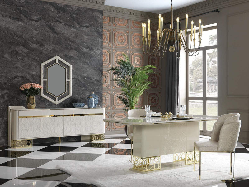 Atmacha - Home and Living Living Room Set Fendy Living Room Set | Dining Table  & 6 Chairs & Console & Mirror