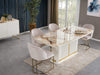 Atmacha - Home and Living Living Room Set Gold / Dining Table & 6 Chairs Style Dining Table  & 6 Chairs