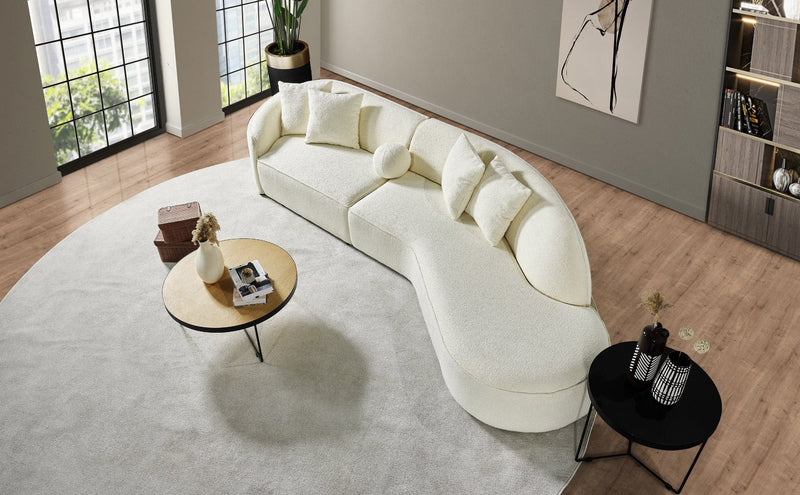 Atmacha Home And Living Sofa Teddy Curved Corner Sofa