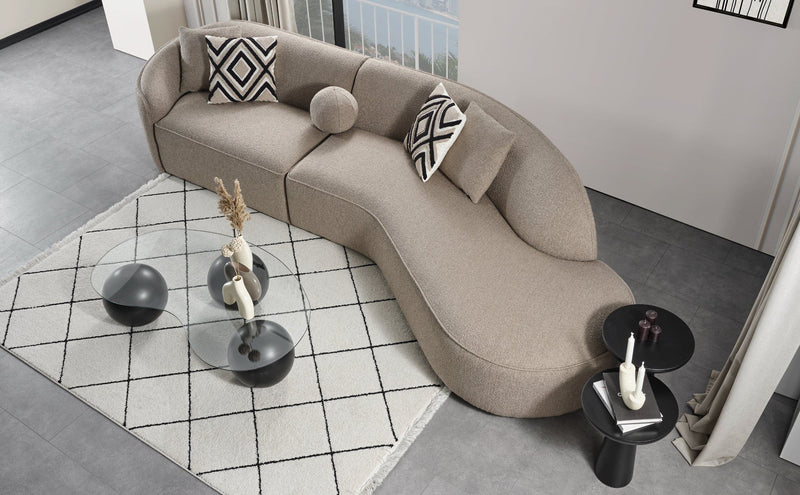 Atmacha Home And Living Sofa Teddy Curved Corner Sofa