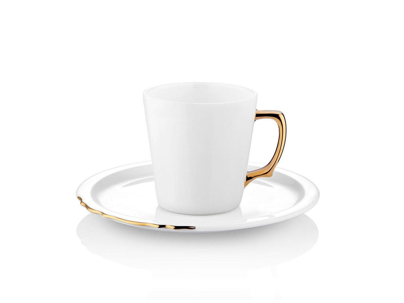 Atmacha - Home and Living Tea Glass and Saucer Eser-i Istanbul Cup and Saucer - Gold - 220 cc